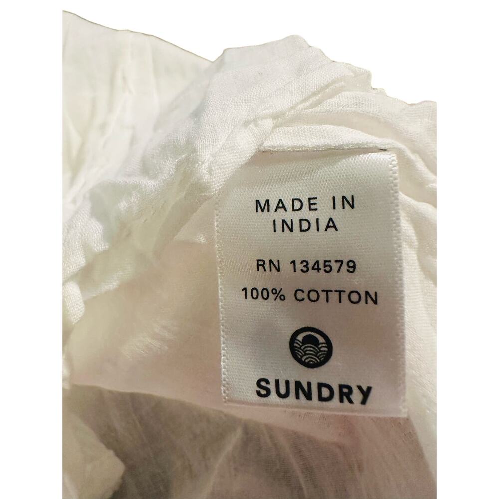 Sundry Strapless White Cotton Midi Dress, Smocked Bodice, Size Small, NWOT - Picture 6 of 6